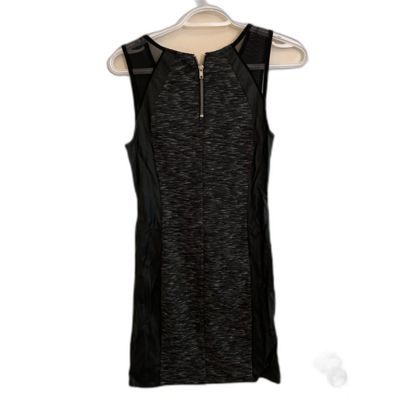 H&M Bodycon Mini Dress with Mesh and Leather Panels - Picture 2 of 3